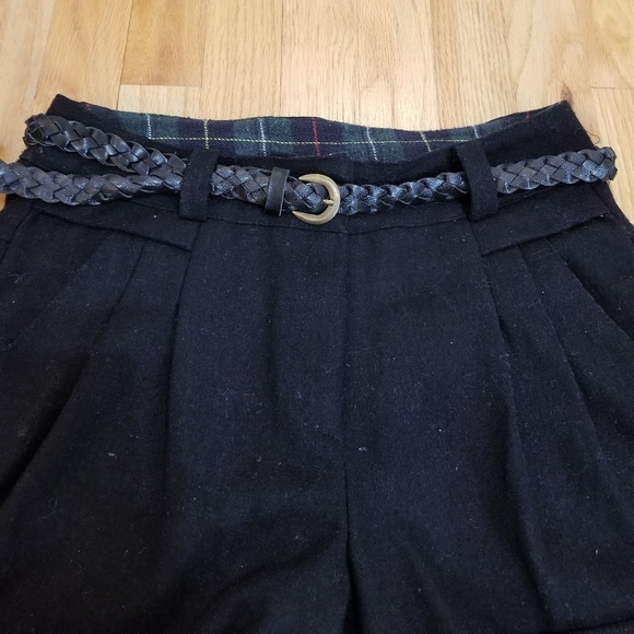 Korean Brand Black Winter Shorts Cuffed Shorts with braided belt Dress shorts - Picture 5 of 8